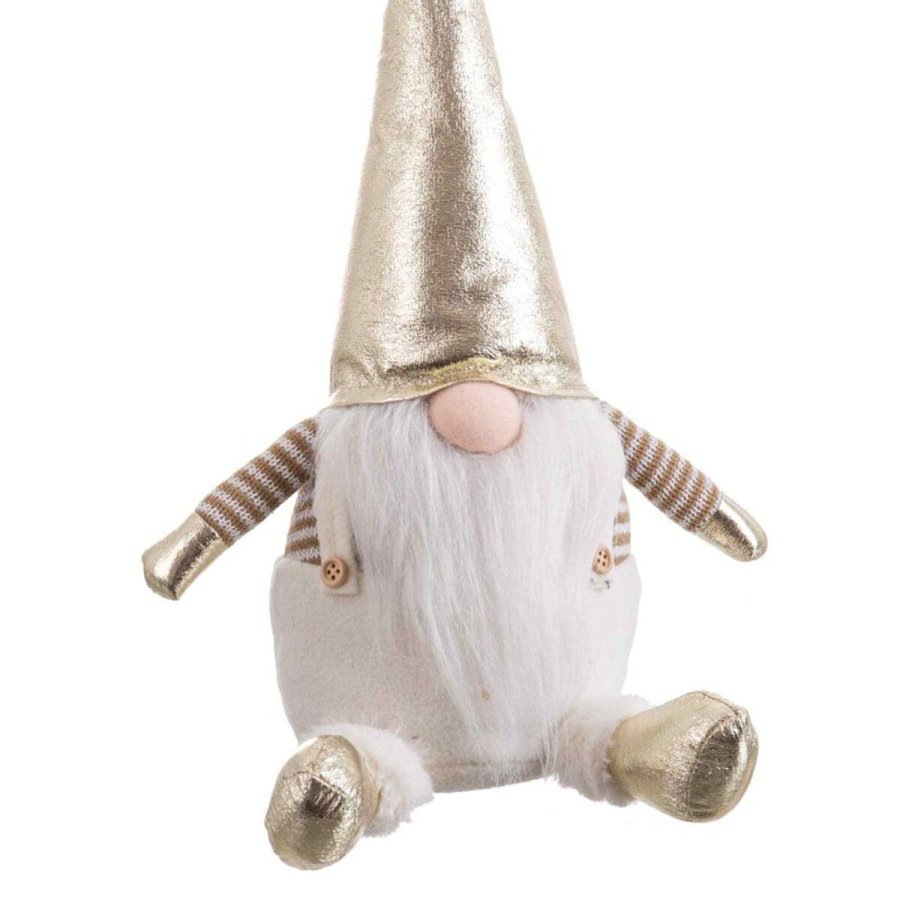 Julepynt Hvid Gylden Sand Materiale 19 x 16 x 35 cm #9