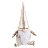 Julepynt Hvid Gylden Sand Materiale 22 x 19 x 46 cm #1