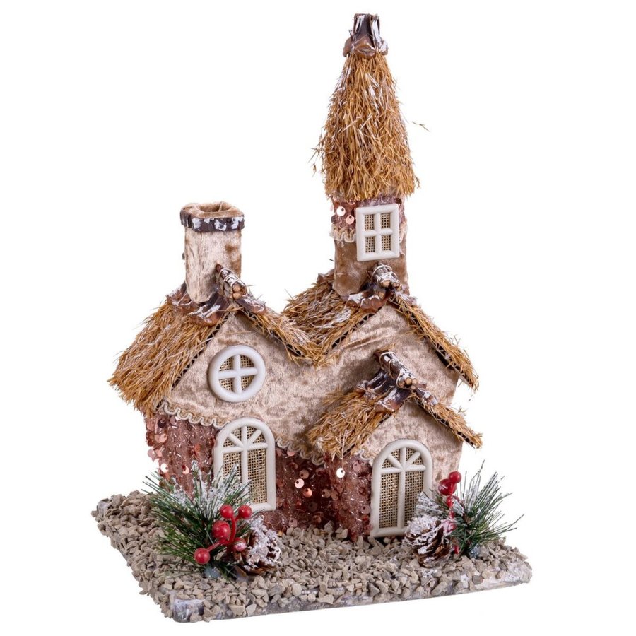 Julepynt Multifarvet Natur Polyfoam Hus 20 x 16 x 28,5 cm #1