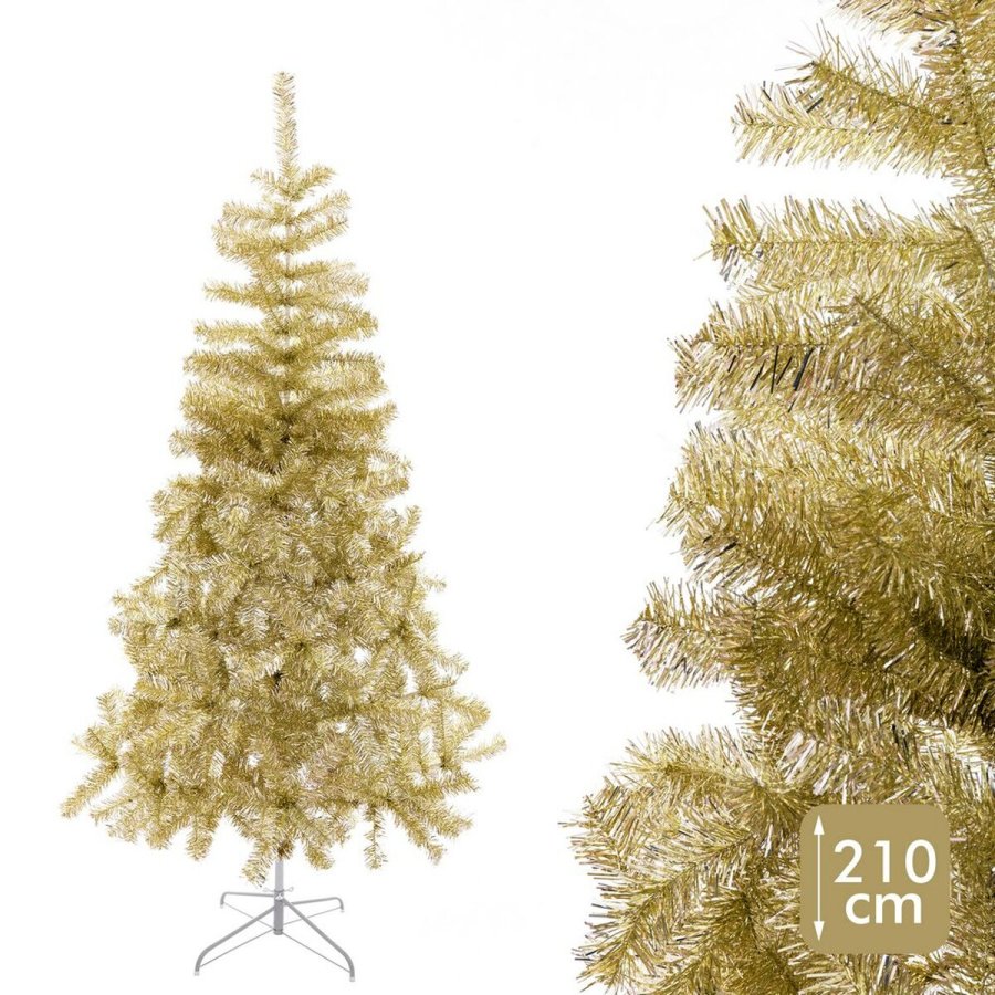 Juletr Guld Gylden Metal Plastik 110 x 110 x 210 cm #5