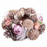 Julelys Holder Hvid Pink Plastik Foam Ananas 19 x 19 x 9 cm #5