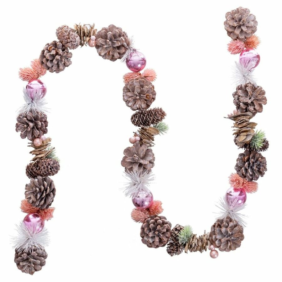 Juleguirlande Hvid Pink Plastik Foam Ananas 150 cm #5