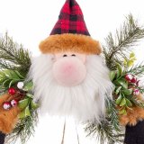 Adventskrans Julemanden Multifarvet Fjer Plastik 40 x 35 x 8 cm #13