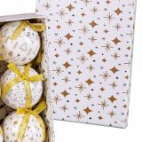 Julekugler Hvid Gylden Papir Polyfoam 7,5 x 7,5 x 7,5 cm (6 enheder) #9