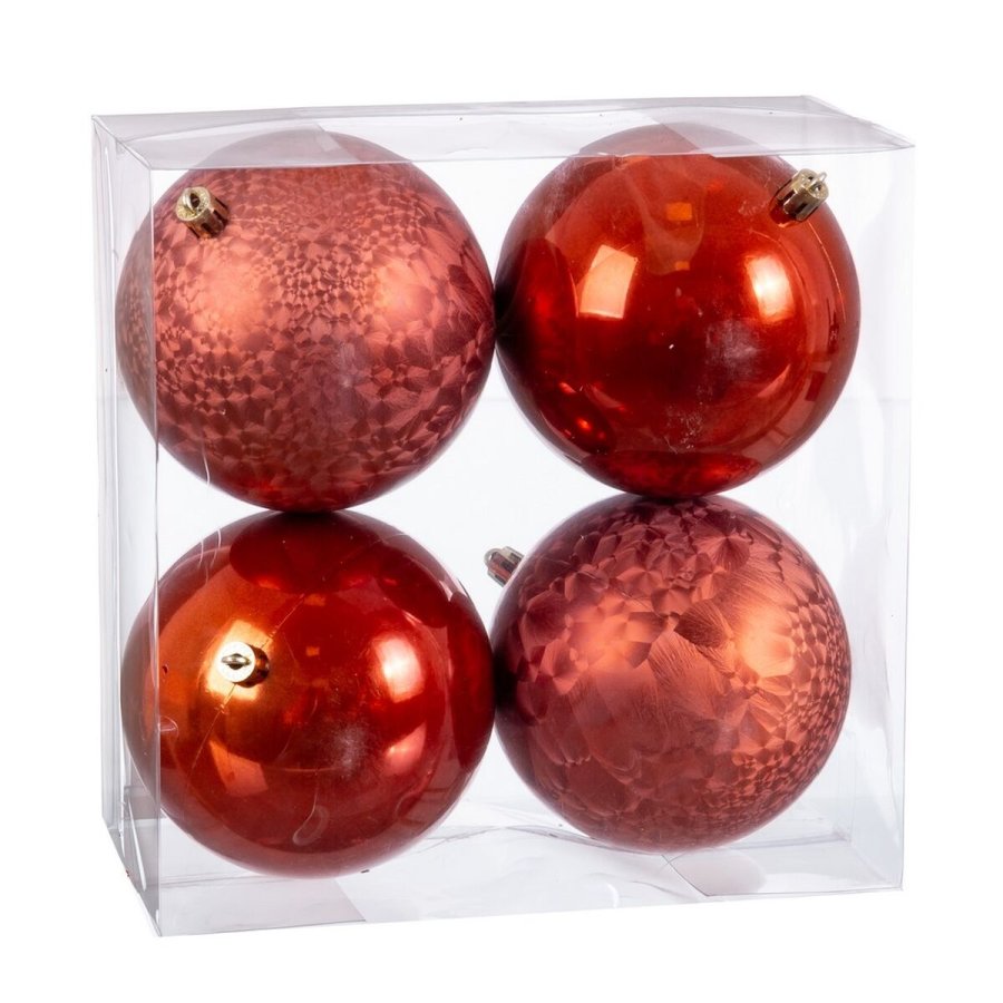 Julekugler Kobber Plastik 10 x 10 x 10 cm (4 enheder) #1