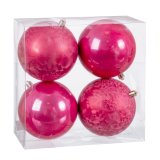 Julekugler Jordbr Plastik 10 x 10 x 10 cm (4 enheder) #1