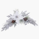 Drophng Jul Hvid Slvfarvet Plastik Ananas 73 cm #1