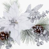 Drophng Jul Hvid Slvfarvet Plastik Ananas 73 cm #5