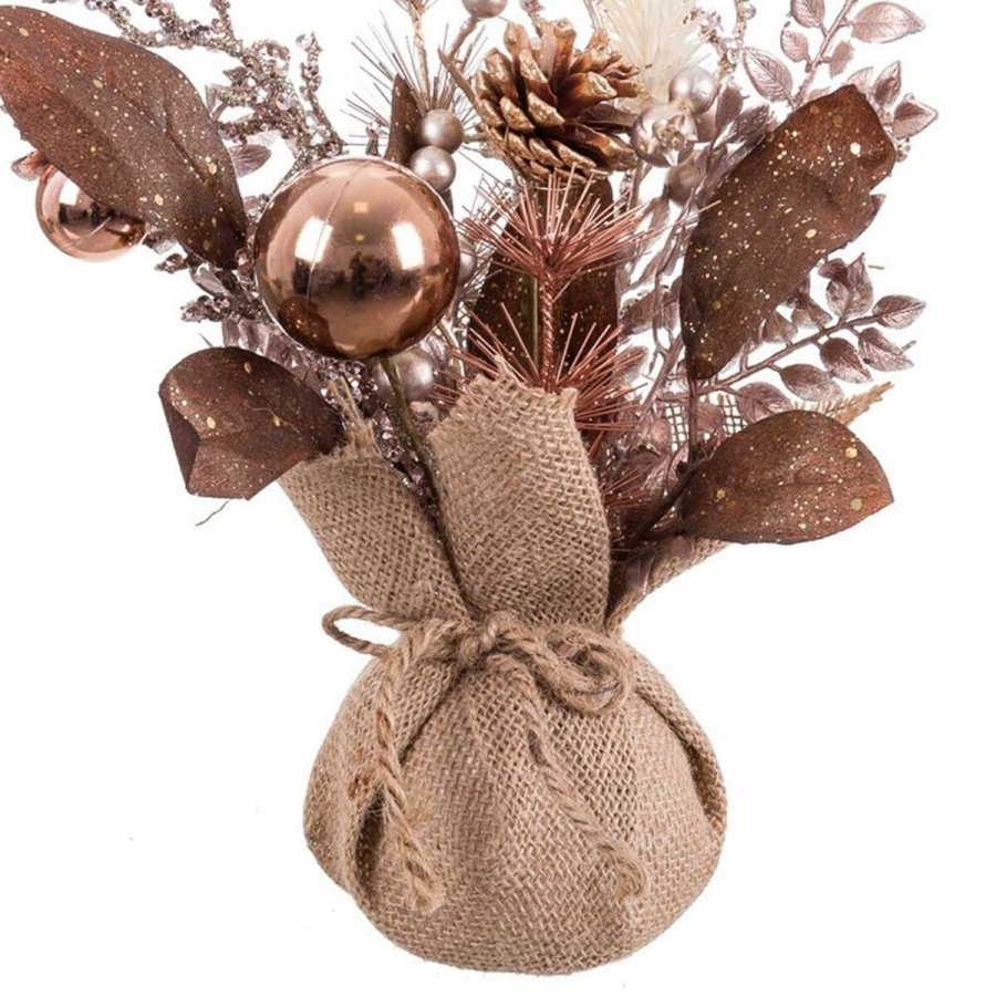 Julepynt Kobber Plastik Ananas Urtepotte 15 x 15 x 30 cm #9