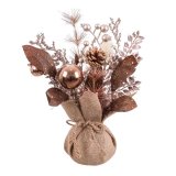 Julepynt Kobber Plastik Ananas Urtepotte 15 x 15 x 30 cm #1