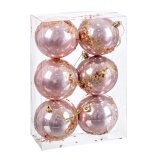 Julekugler Pink Plastik 8 cm (6 enheder) #1