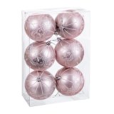 Julekugler Pink Plastik 8 cm (6 enheder) #1