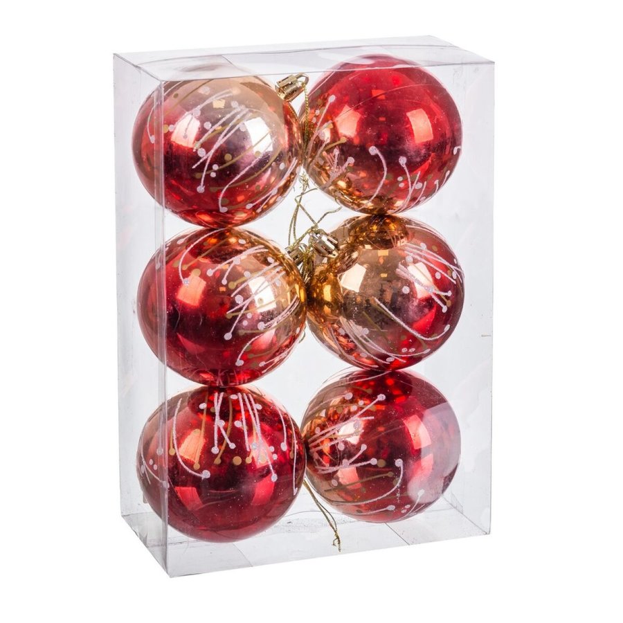Julekugler Rd Plastik  8 cm 24 X 8 X 16 CM (6 enheder) #1