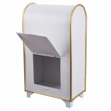 Julepynt Hvid Gylden Metal Brevkasse 34,5 x 21,5 x 61,5 cm #5