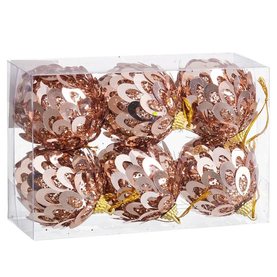 Julekugler Bronze Plastik Polyfoam 6 x 6 x 6 cm (6 enheder) #5