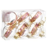 Julekugler Pink Gennemsigtig Gylden Plastik Materiale Lasso 6 x 6 x 6 cm (6 enheder) #1