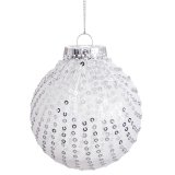 Julekugler Hvid Slvfarvet Plastik Materiale Paillietter 6 x 6 x 6 cm (10 enheder) #5