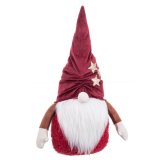 Julepynt Hvid Rd Sand Materiale Julemanden 35 cm #1