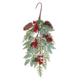 Julepynt Rd Grn Ananas 20 x 10 x 45 cm #1