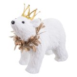 Julepynt Hvid Guld Bjrn 21 x 11 x 18 cm #1