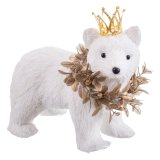 Julepynt Hvid Guld Bjrn 22 x 15 x 20 cm #1