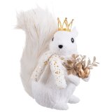 Julepynt Hvid Guld Egern 22 x 11 x 23 cm #1