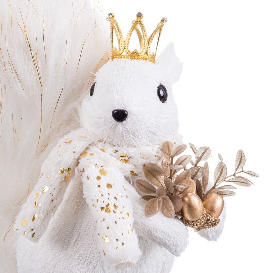 Julepynt Hvid Guld Egern 22 x 11 x 23 cm #5