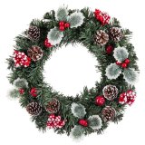 Adventskrans Rd Grn PVC Ananas 40 x 40 x 7 cm #1