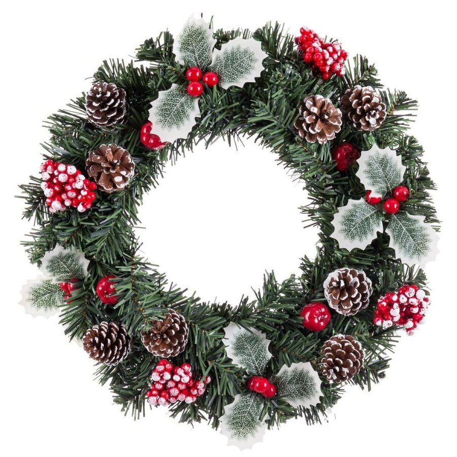 Adventskrans Rd Grn PVC Ananas 40 x 40 x 7 cm #1