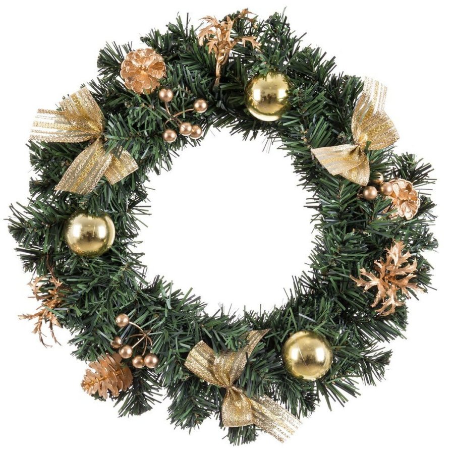 Adventskrans Guld Grn PVC Ananas 40 x 40 x 7 cm #1