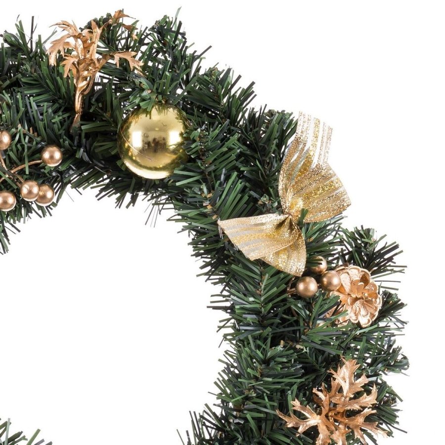 Adventskrans Guld Grn PVC Ananas 40 x 40 x 7 cm #5