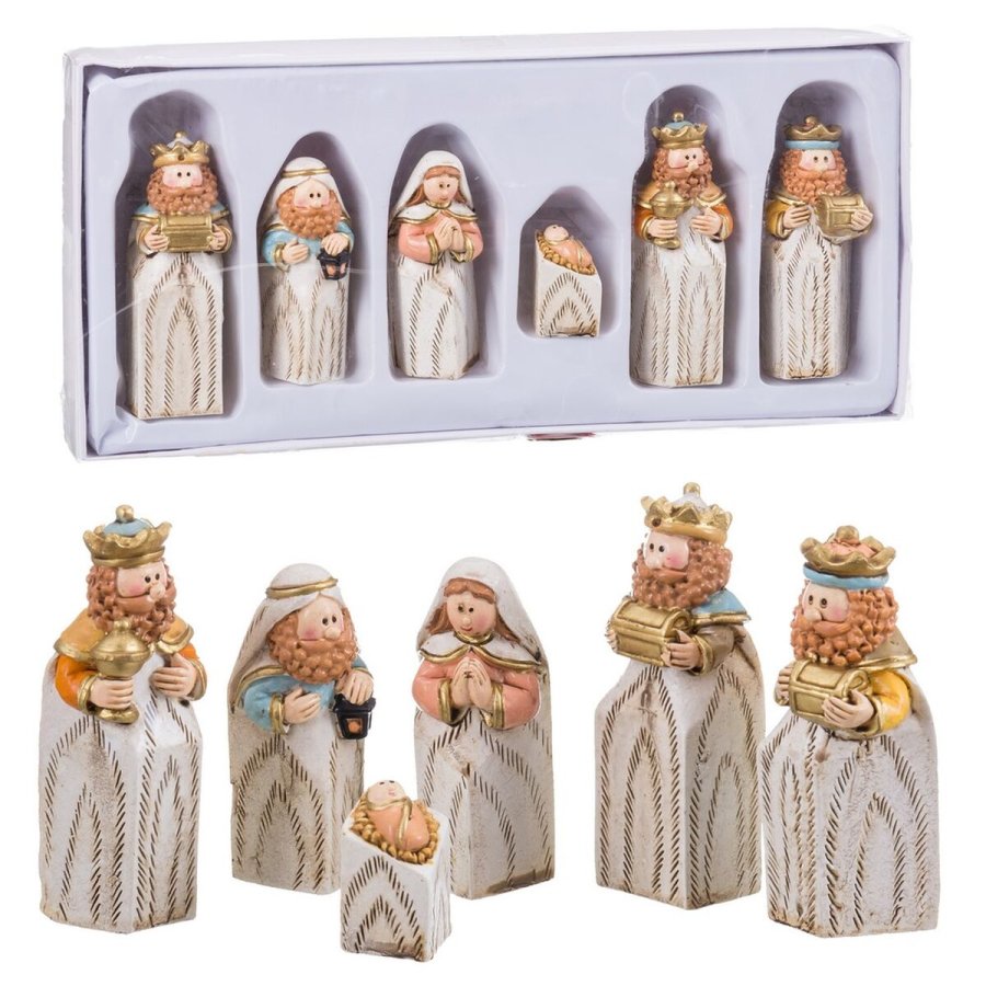 Betlehem dekoration Multifarvet Harpiks Krybbespil/Bethlehem 25 x 11,5 x 3 cm #1