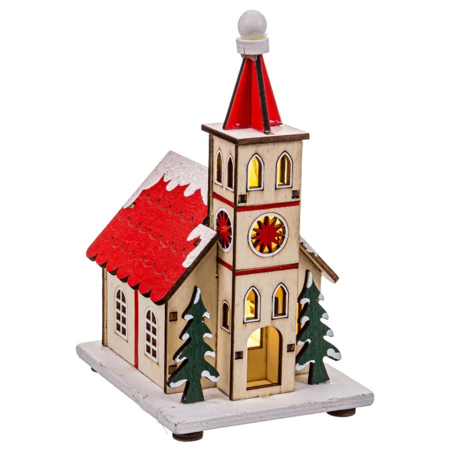 Julepynt Multifarvet Kirke 9,5 x 7,5 x 14,5 cm #1