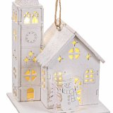 Julepynt Hvid Kirke 8,5 x 7,5 x 14,5 cm #5