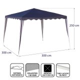 Lysthus Gazebo Polyester St�l 300 x 300 x 245 cm #4