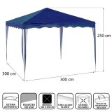 Lysthus Gazebo St�l 300 x 300 x 250 cm Bl� #4