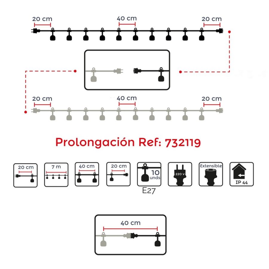 LED guirlande Cottage E27 22 x 18 x 12 cm #2