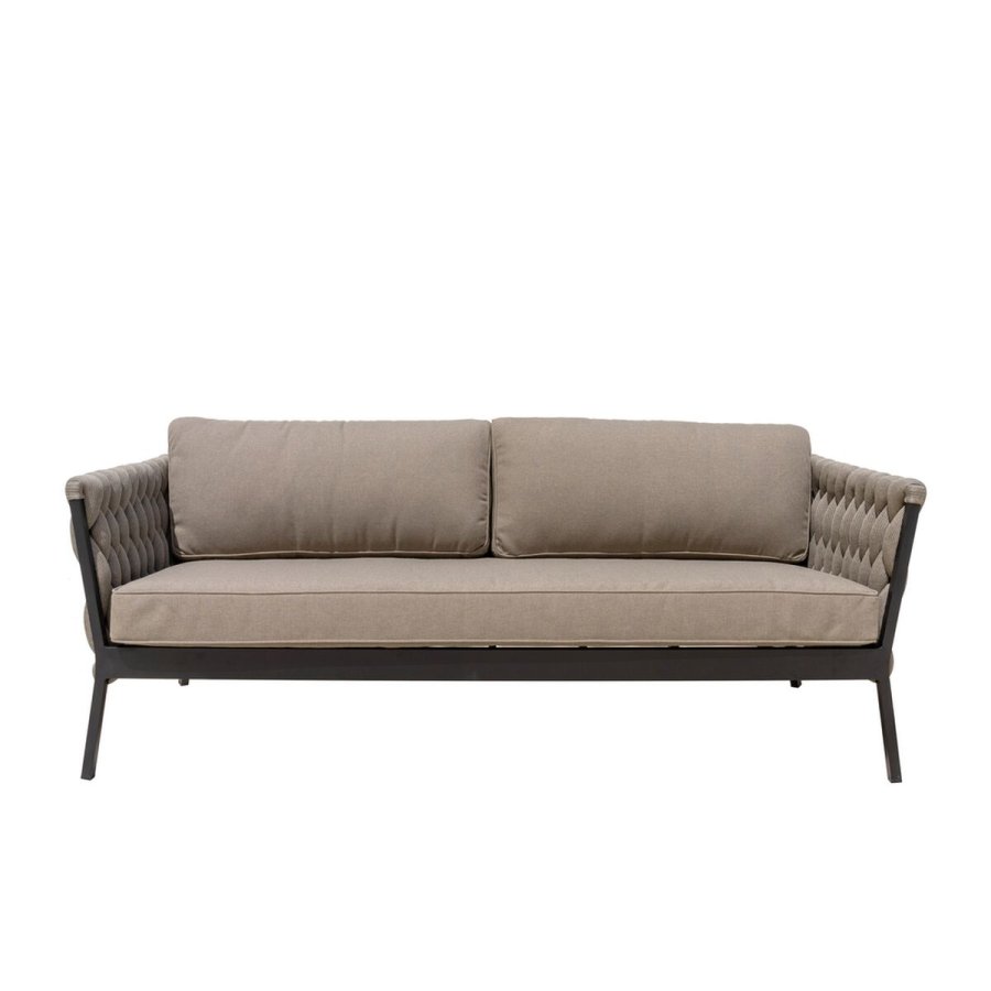 Havesofa Rebecca Sort Lys brun Aluminium 206 x 83 x 74 cm #3