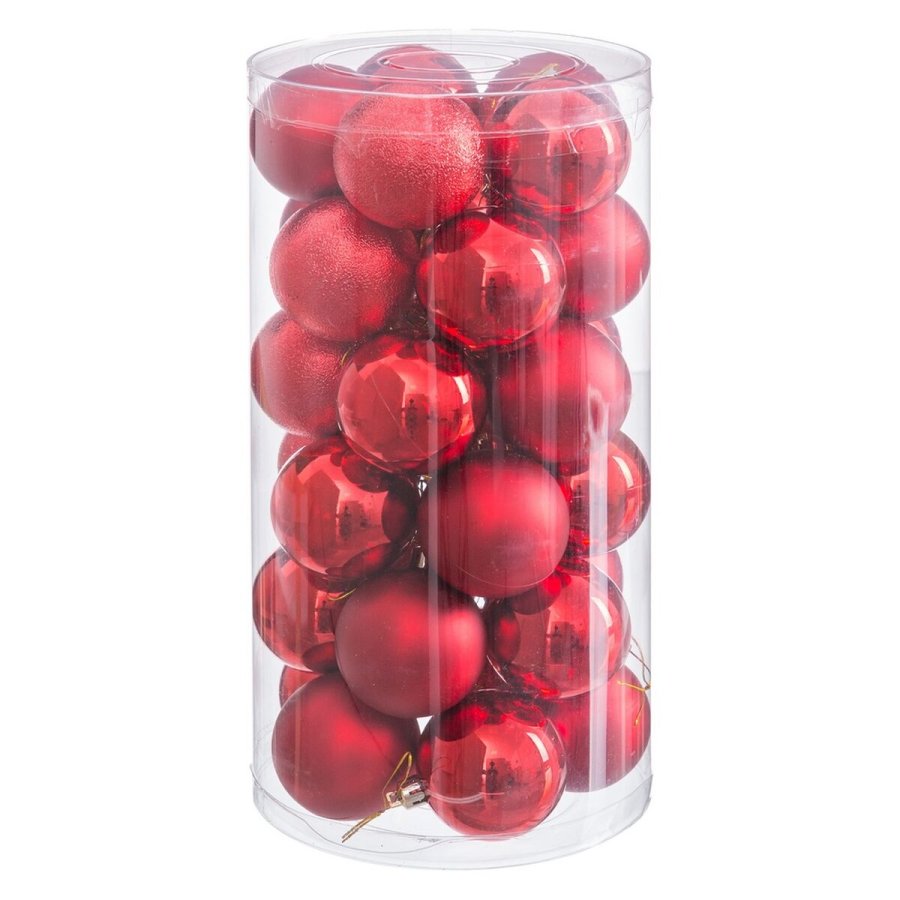Julekugler Rd Plastik  6 cm (30 enheder) #1