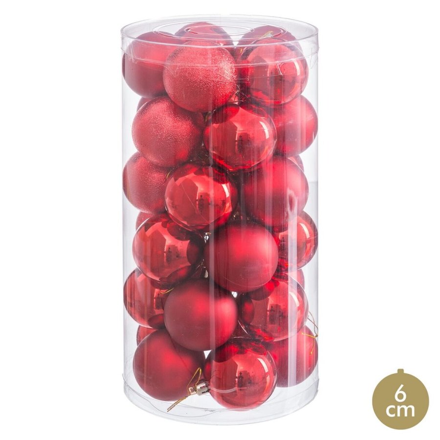 Julekugler Rd Plastik  6 cm (30 enheder) #5