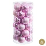 Julekugler Pink Plastik  6 cm (30 enheder) #1