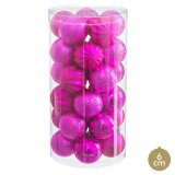 Julekugler Fuchsia Plastik  6 cm (30 enheder) #1