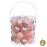 Julekugler Pink Plastik  5 cm (40 enheder) #1