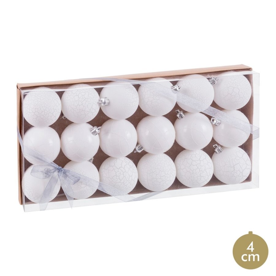Julekugler Hvid Plastik  5 cm (18 enheder) #1