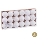 Julekugler Hvid Plastik  6 cm (18 enheder) #1