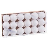 Julekugler Hvid Plastik  6 cm (18 enheder) #5