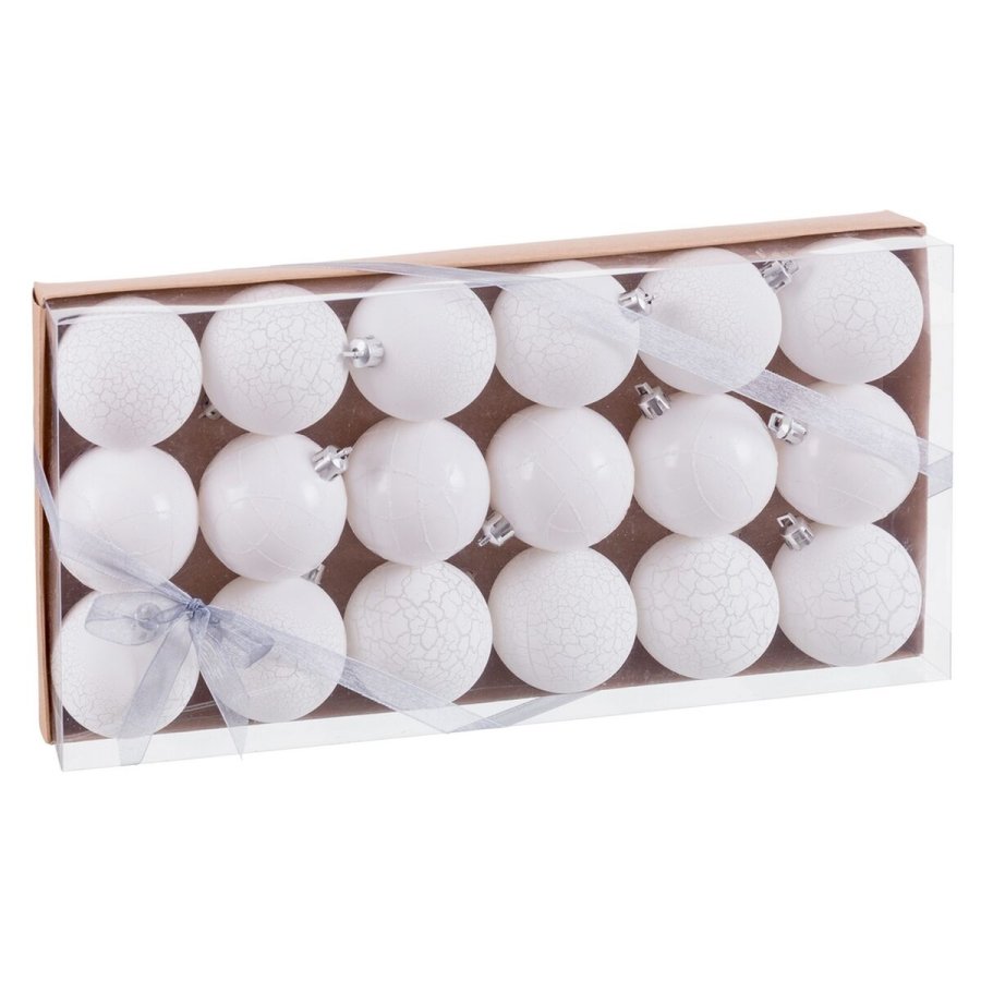 Julekugler Hvid Plastik  6 cm (18 enheder) #5
