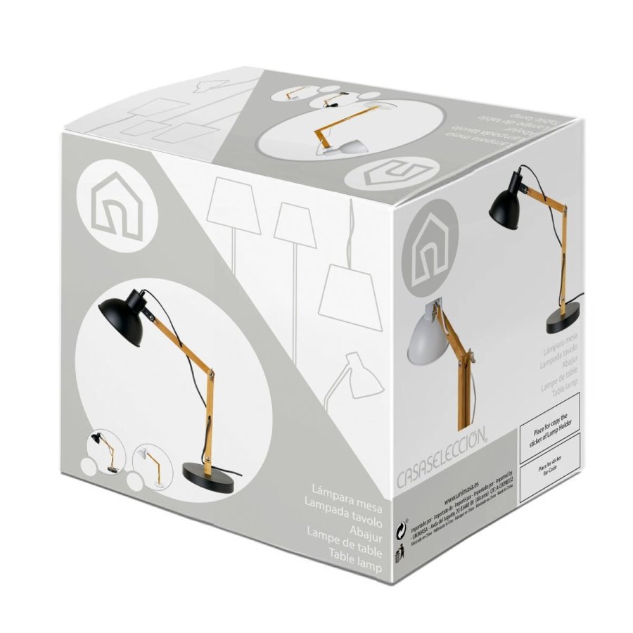 Flexo/skrivebordslampe Hvid Natur 37 x 16 x 41 cm #6