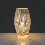 Bordlampe Hvid Metal Bambus 40 W 220-240 V 17 x 17 x 29 cm #3
