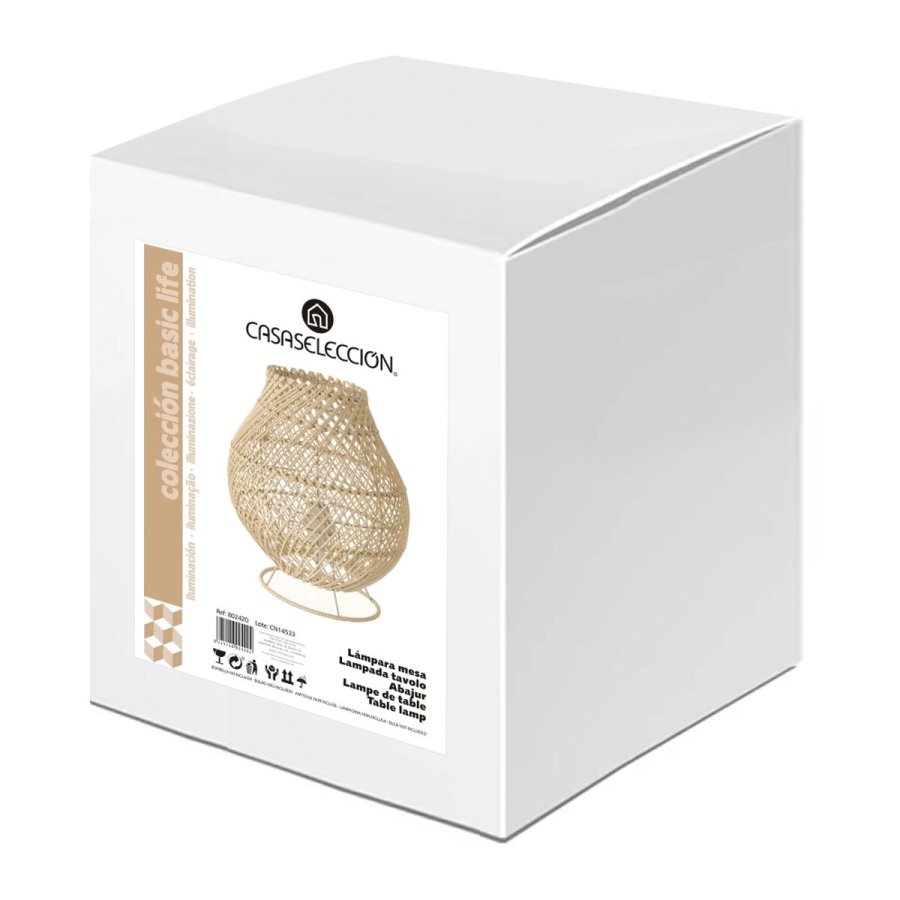 Bordlampe Natur Metal Spanskrr 40 W 220-240 V 24 x 24 x 27 cm #5